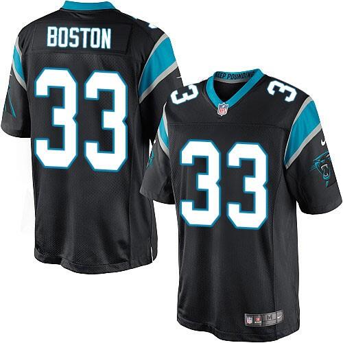 Men's Carolina Panthers #33 Tre Boston Black NFL Game Jersey